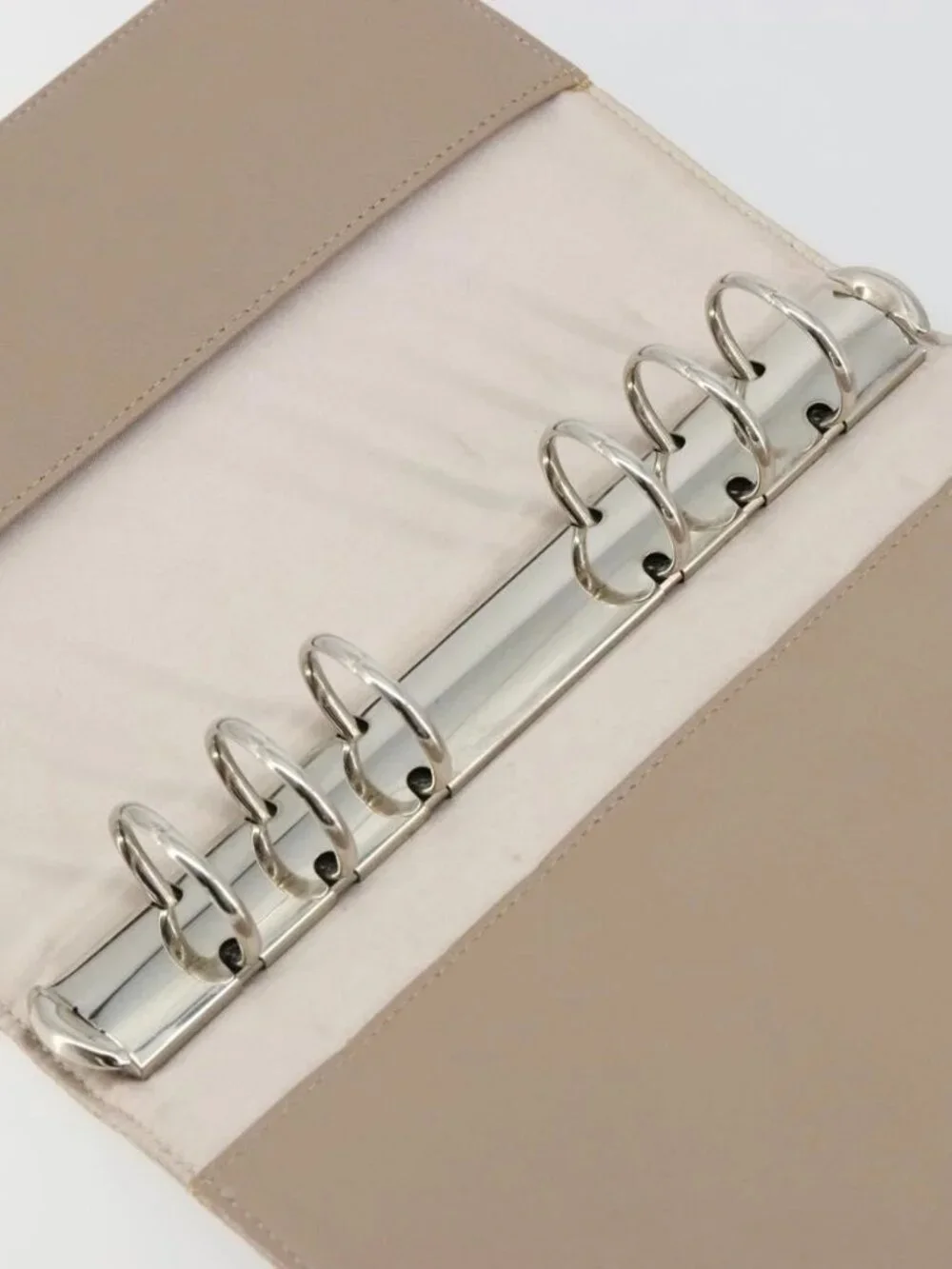 CHANEL New Travel Line Day Planner Cover Canvas Beige Silver CC Auth yk20472